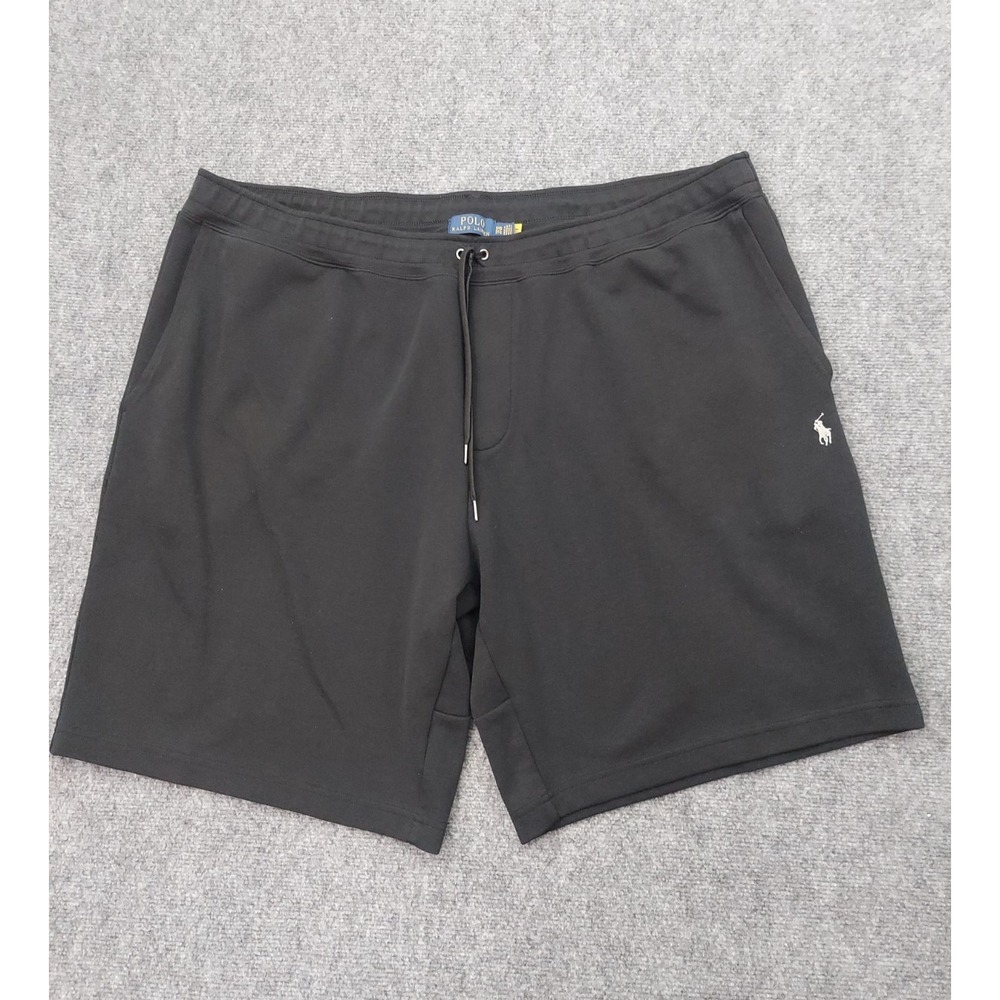 Polo Ralph Lauren Fleece Shorts Mens 3XB Big Black Drawstring Pull On Pony Logo